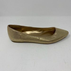Ann Taylor Loft Gold Crackle Pointed Toe Slip On